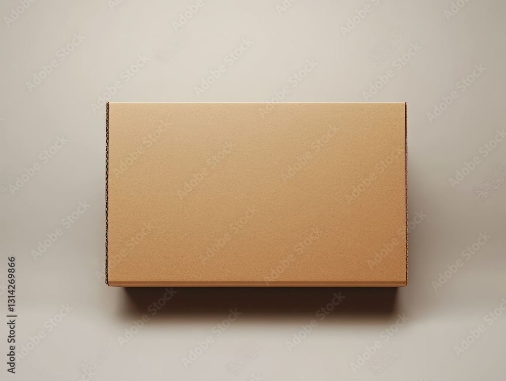 Poster minimalistic cardboard box mockup blank shipping package 3d rendering clean studio presentation