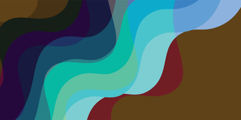 Sea waves layered vector background illustration and sea beach
