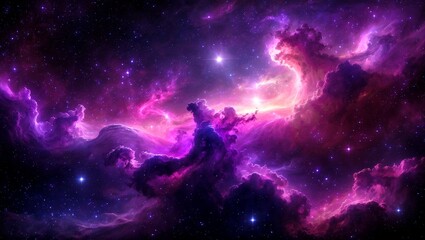 Fototapeta premium A captivating cosmic scene of vibrant nebulae