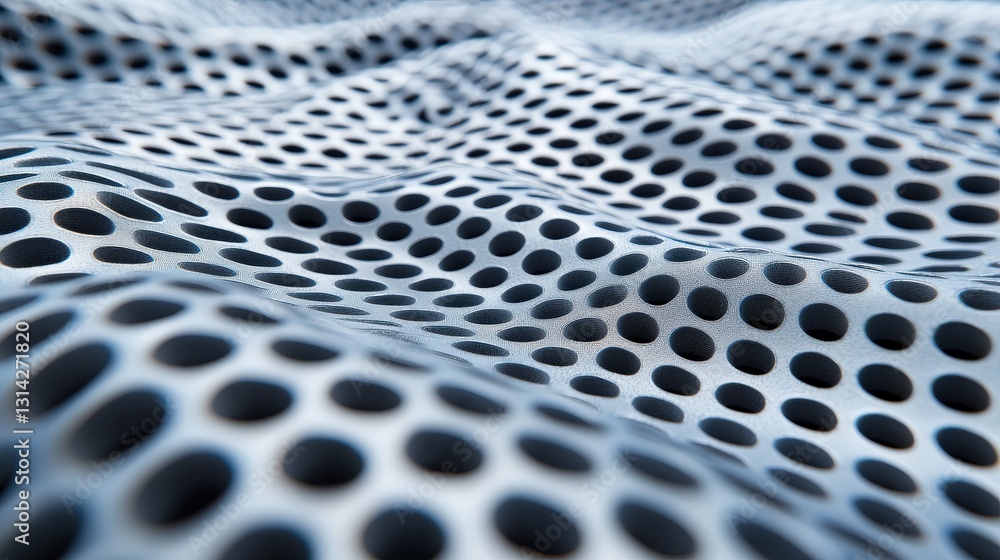 Aufkleber material science alloys concept. close-up of textured fabric with circular patterns in shades of blu
