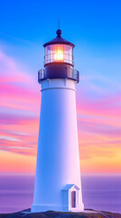 Lighthouse tower at twilight