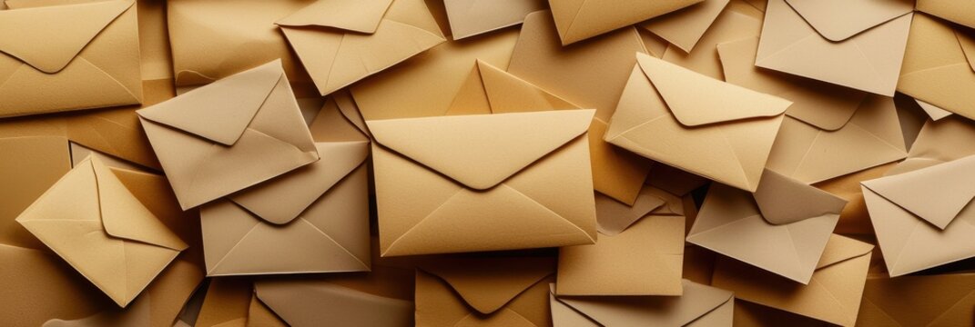 A pile of brown envelopes with a variety of sizes and shapes