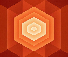 Orange geometric background with hexagonal pattern. This background has a smooth orange texture with layered hexagons.
