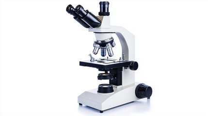 This optical microscope, essential for scientific research, is showcased as laboratory equipment against a white background.
