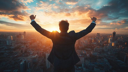 Business people leading the city