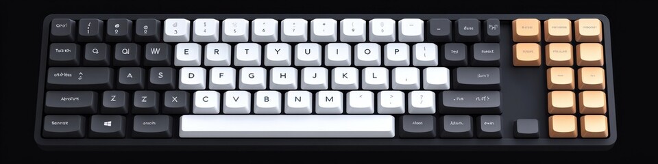 Minimalist Digital Keyboard Design Flat Illustration Light Dark Mode Smartphone App