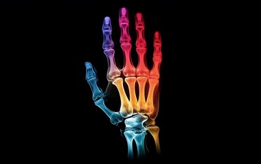 Fototapeta premium 21. A human hand X-ray showing early signs of rheumatoid arthritis