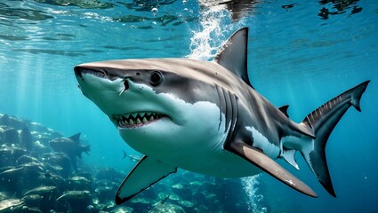 Fototapeta premium Become a shark: tips for thriving in new environments