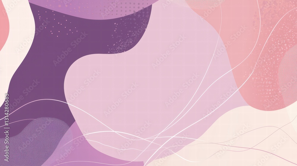 Poster abstract fluid forms: a collection of abstract fluid shapes in soft hues of purple and pink, creatin