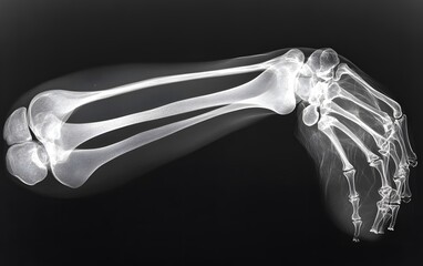 Naklejka premium 39. A human elbow X-ray showing signs of tennis elbow