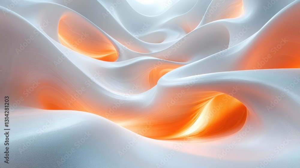 Poster futuristic abstract minimalism with smooth curves and soft lighting