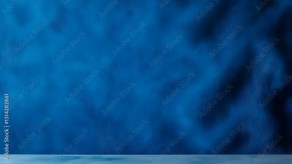 Poster dark blue textured wall background with subtle light and shadow for product display or presentation