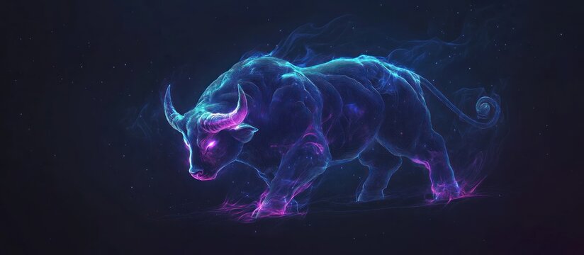Nebula Bull: A Powerful and Ethereal Depiction of Strength and Cosmic Energy