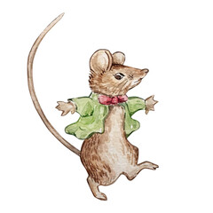 Watercolor Mouse, friends Peter Rabbit, children's book