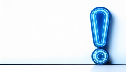 네온 블루 색상의 '!' 기호가 빛나는 배경화면