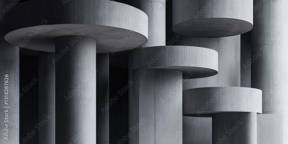 Poster design of reinforced concrete structure showcasing depth and complexity generative ai