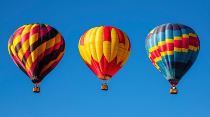 Fototapeta premium Colorful hot air balloons in a clear sky
