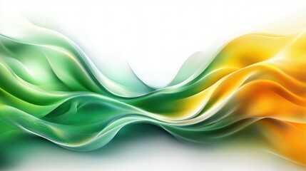 Fototapeta premium Abstract Green Yellow Flowing Waves Background