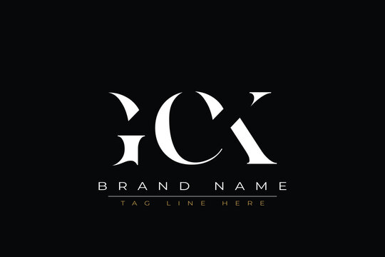 GCK abstract letter logo design. This logo is designed by three abstract letters.