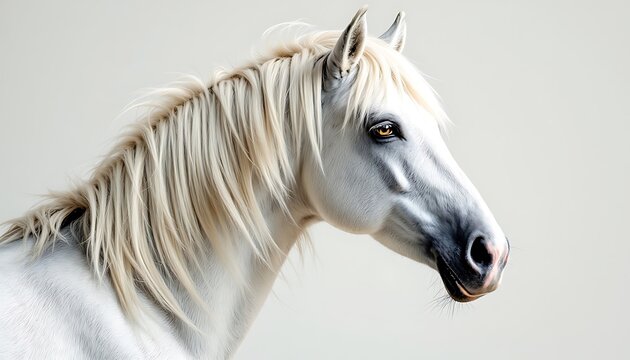 Majestic White Horse Portrait: A Study in Elegance and Grace