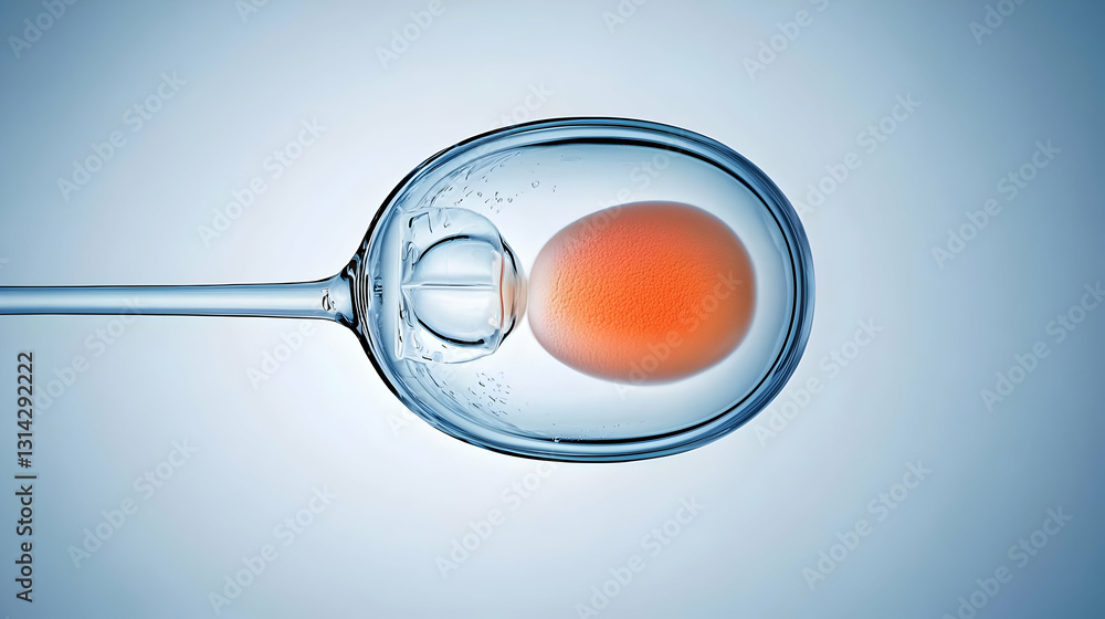 Aufkleber microscopic view of in vitro fertilization process showing egg and sperm in laboratory setting with 