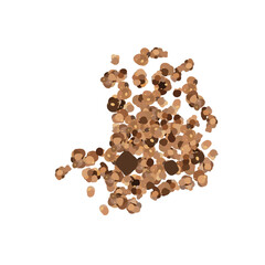 Chocolate Granola Vector, Cocoa Muesli Icon Pile Isolated, Crunchy Cereals, Oatmeal Muesli with Seeds and Grains, Chocolate Granola on White Background Minimal Illustration