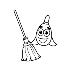 witch with broom