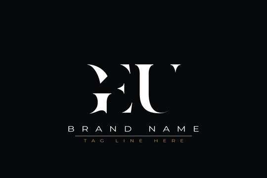 GEU abstract letter logo design. This logo is designed by three abstract letters.