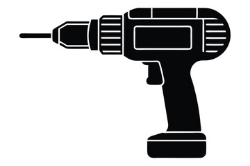 Drill Silhouette for Tools and Construction Themes
