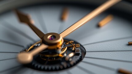 A close-up of a watch face showcases intricate gears and delicate craftsmanship, highlighting precision and elegance in mechanical design.