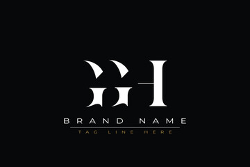 GGH abstract letter logo design. This logo is designed by three abstract letters.
