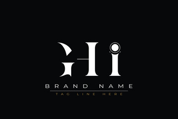 GHI abstract letter logo design. This logo is designed by three abstract letters.