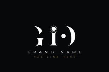 Fototapeta premium GIO abstract letter logo design. This logo is designed by three abstract letters.
