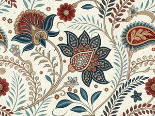 Ajrakh Block Print Batik Digital Textile Low Light