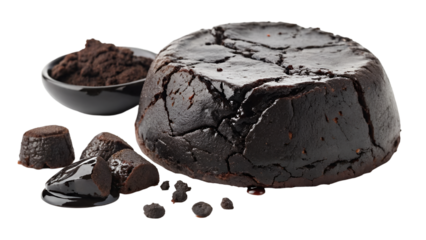 Shilajit powerful energy Madison black stone old traditional Madison isolated transparent background