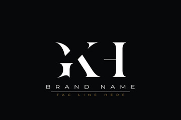 GKH abstract letter logo design. This logo is designed by three abstract letters.
