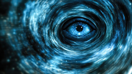 Surreal cosmic eye in spiral galaxy vortex