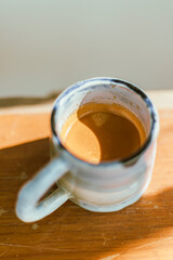 Close up espresso in ceramic cup
