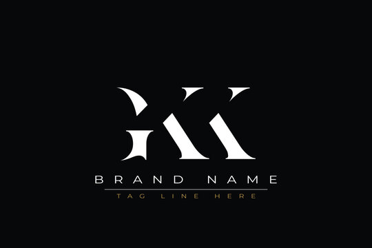 GKK abstract letter logo design. This logo is designed by three abstract letters.