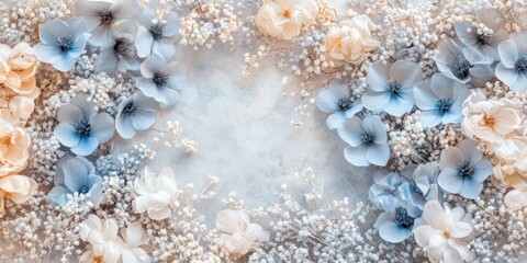 Fototapeta premium Inspirational floral design with a harmonious blend of pastel and pop colors, suitable for various graphic needs.
