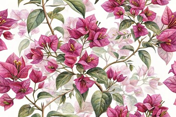Bougainvillea Flower on Solid Background - AI Photorealistic