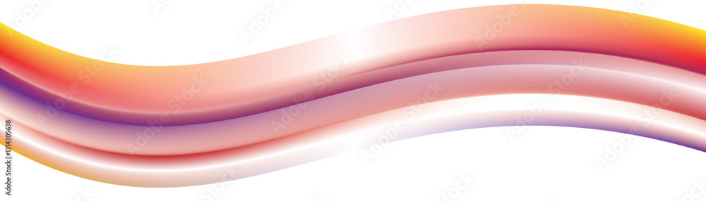 Poster orange gradient wave curve shape design transparent background