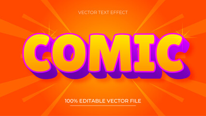 Comic editable text effect in cartoon trend style