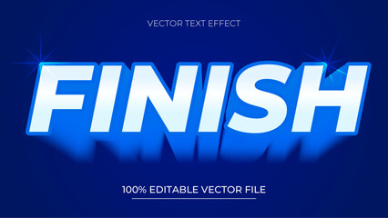 Finish 3D editable text effects with blue and white color