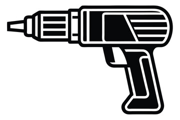 Black and White Drill Silhouette White Background