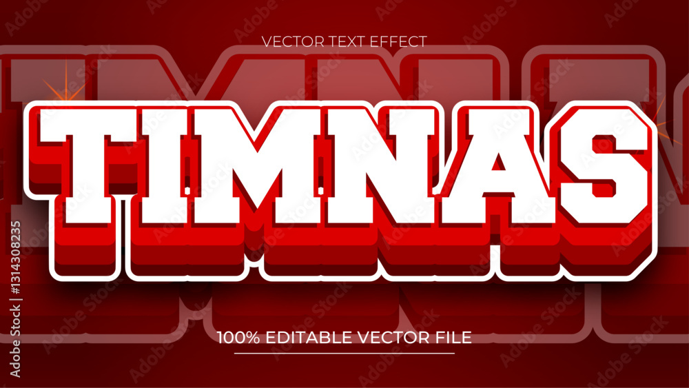 Poster red and white text effect editable futuristic neon text style