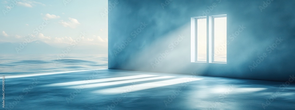 Poster abstract grey background with gradient white lighting for product display in minimalist studio space