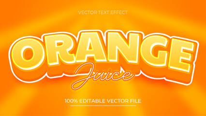 Orange 3d realistic text effect vector editable text