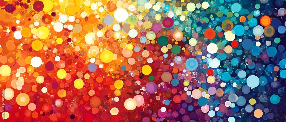 Poster A colorful and dynamic abstract design featuring circles connected by lines, forming a visually striking and engaging pattern full of vibrant colors