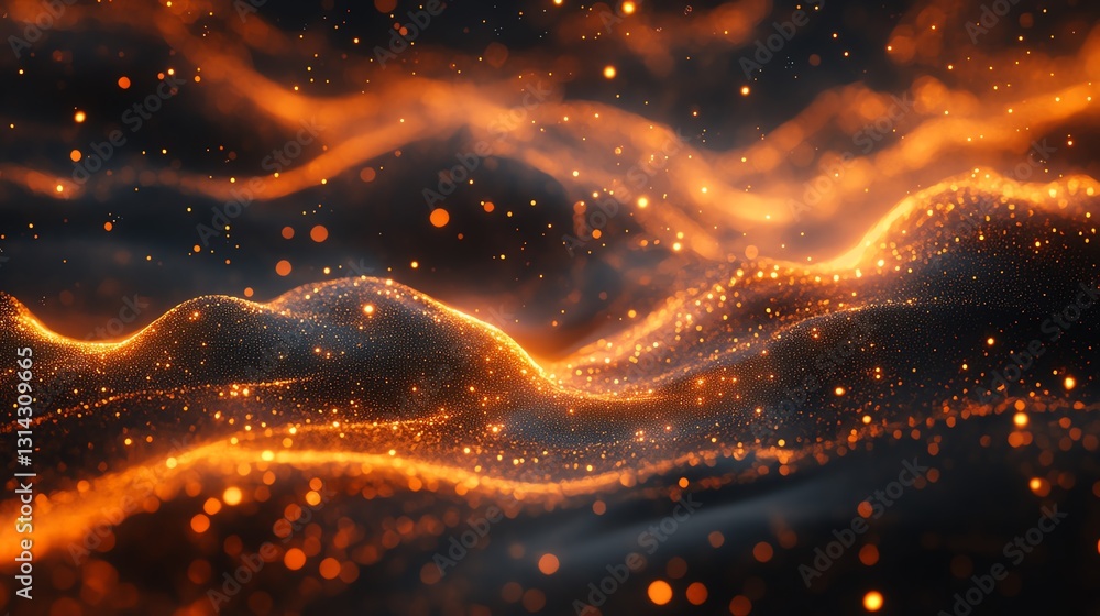 Aufkleber a digital network of user profiles connected by flowing, glowing lines, illustrating the constant mo